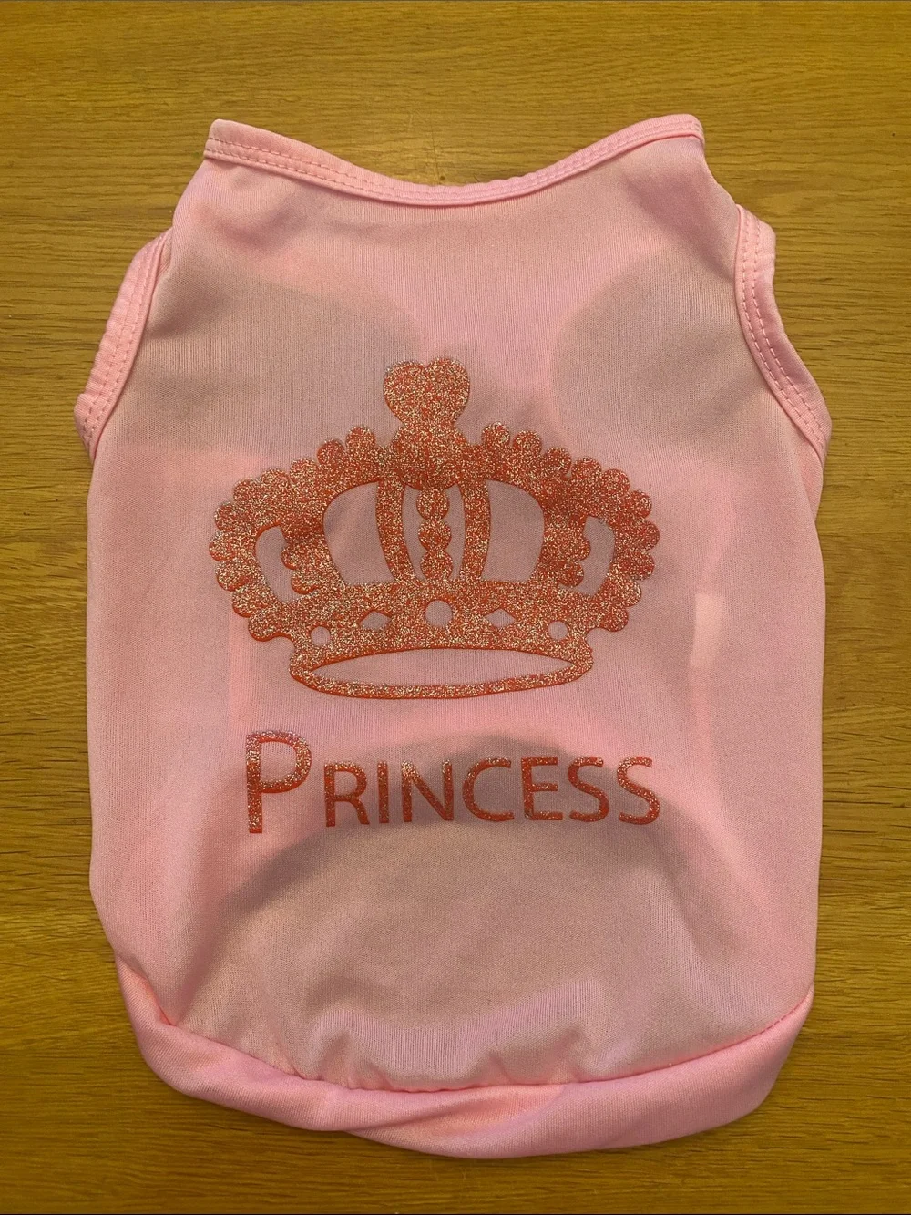 Pink Glitter 'Princess' Dog Tank Top